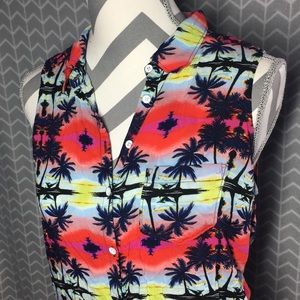 Hawaiian Sleeveless Button Up